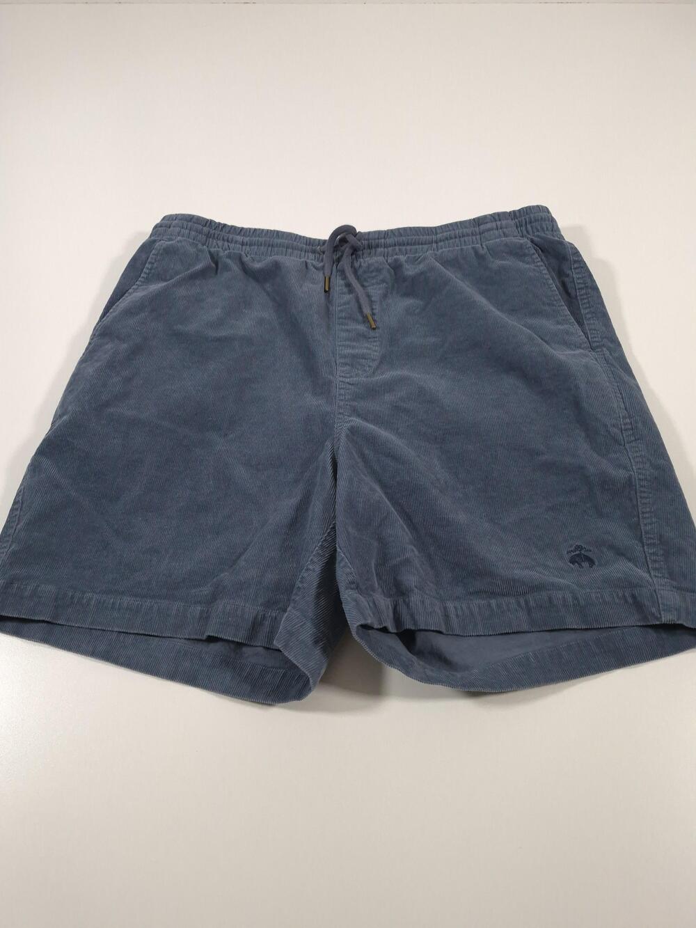 Brooks Brothers Corduroy Shorts Mens L Blue Sweat 6" Inseam Elastic Waist Casual